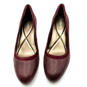 Easy Spirit Women's esairey Leather & Suede pumps 9.5 Wine NWOB